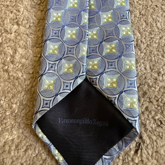 Emenegilda Zenga Blue, Green & Gray Men's Tie - Picture 5 of 7
